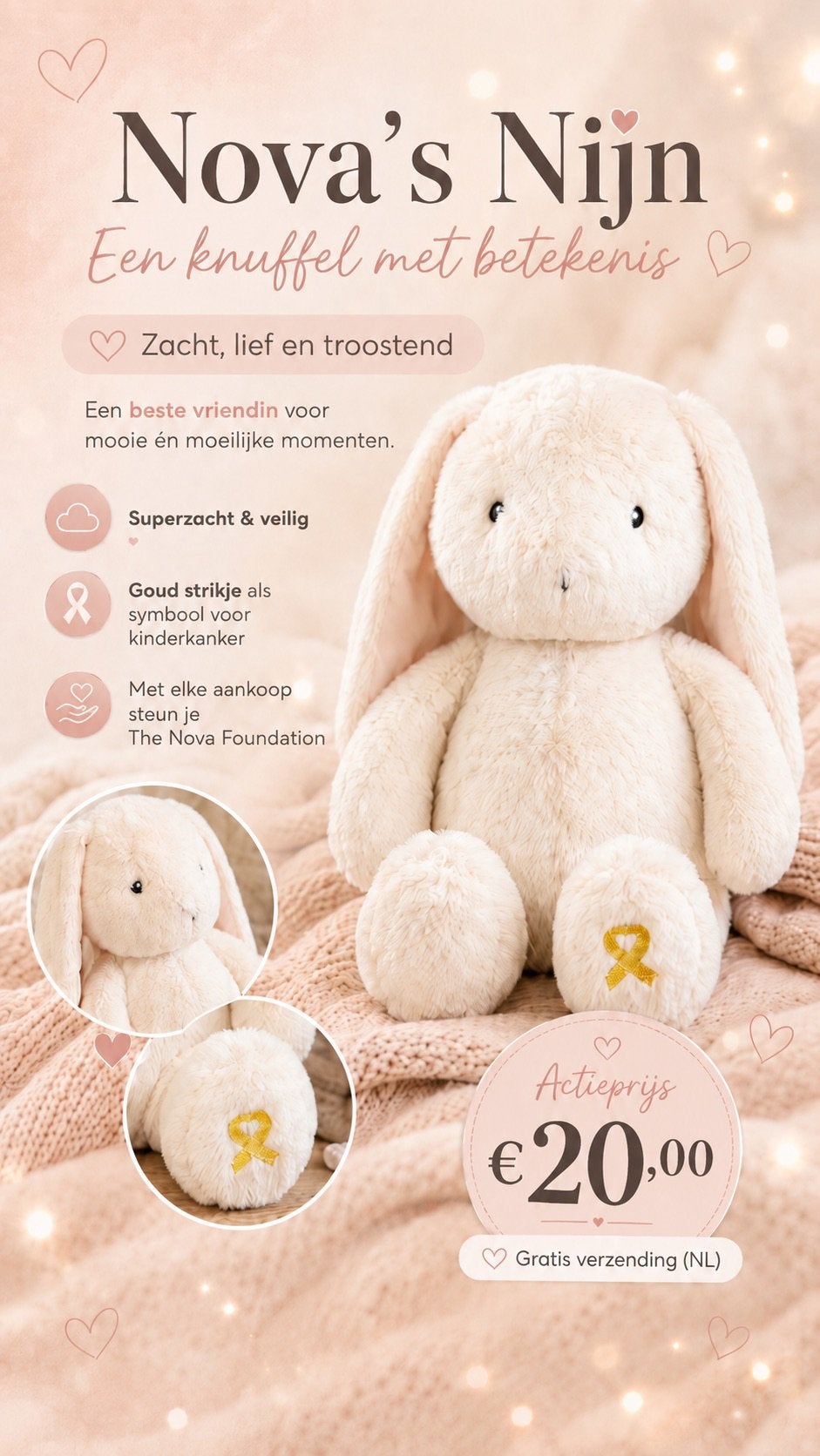 Nova’s Nijn - Knuffel met betekenis, Overige merken, Overige karakters, Ophalen of Verzenden, Middelgroot (20 tot 80 cm)