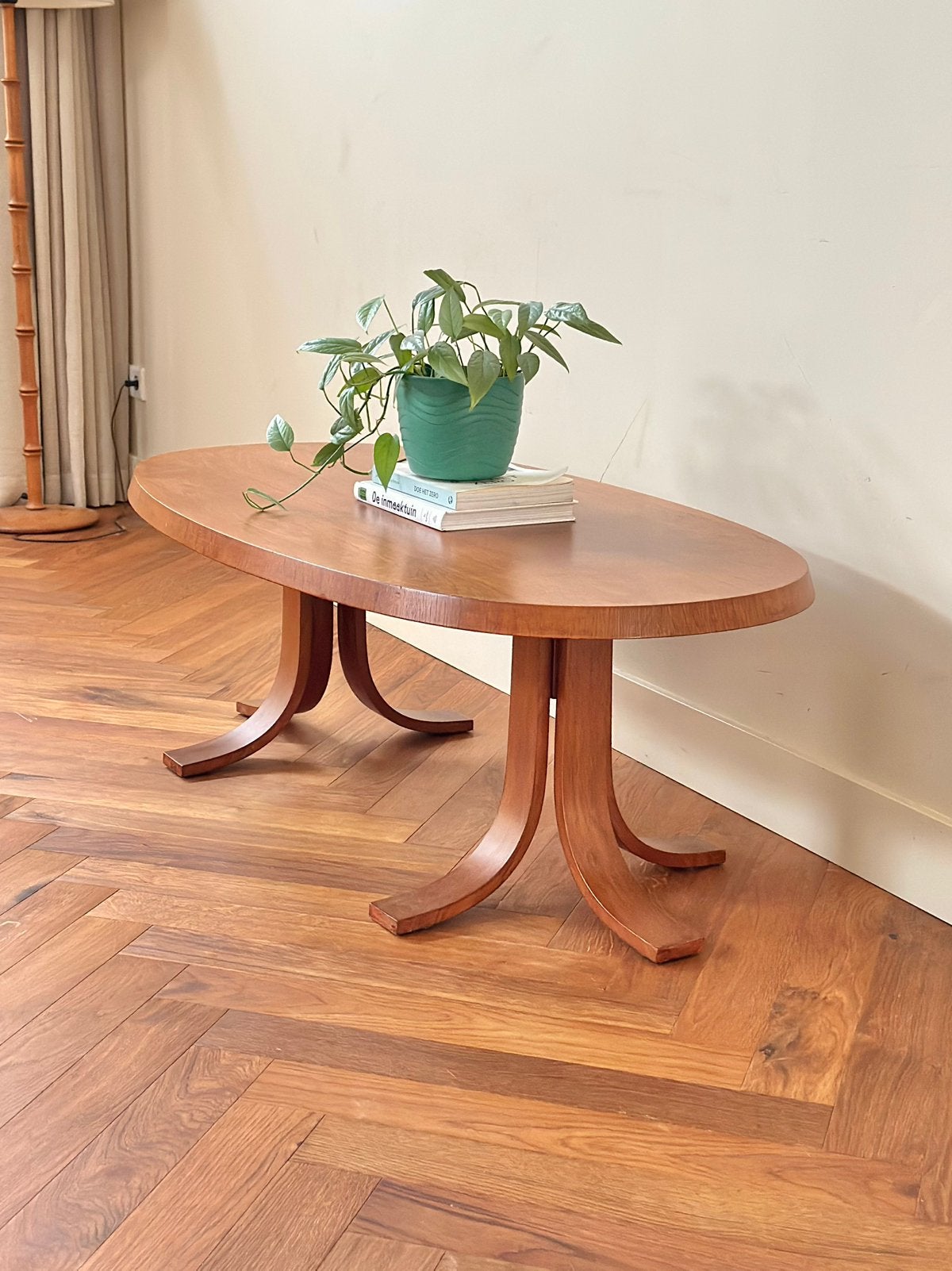 Vintage salontafel teak hout deens design jaren 50/60/70, Huis en Inrichting, Tafels | Salontafels, Ophalen, Gebruikt, 100 tot 150 cm