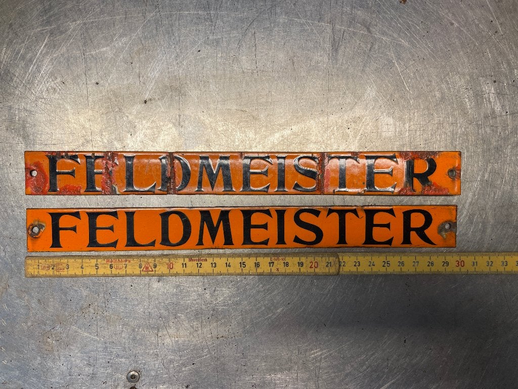 Feldmeister naam plaatjes origineel feldmeister tractor, Ophalen of Verzenden, Gebruikt, Reclamebord