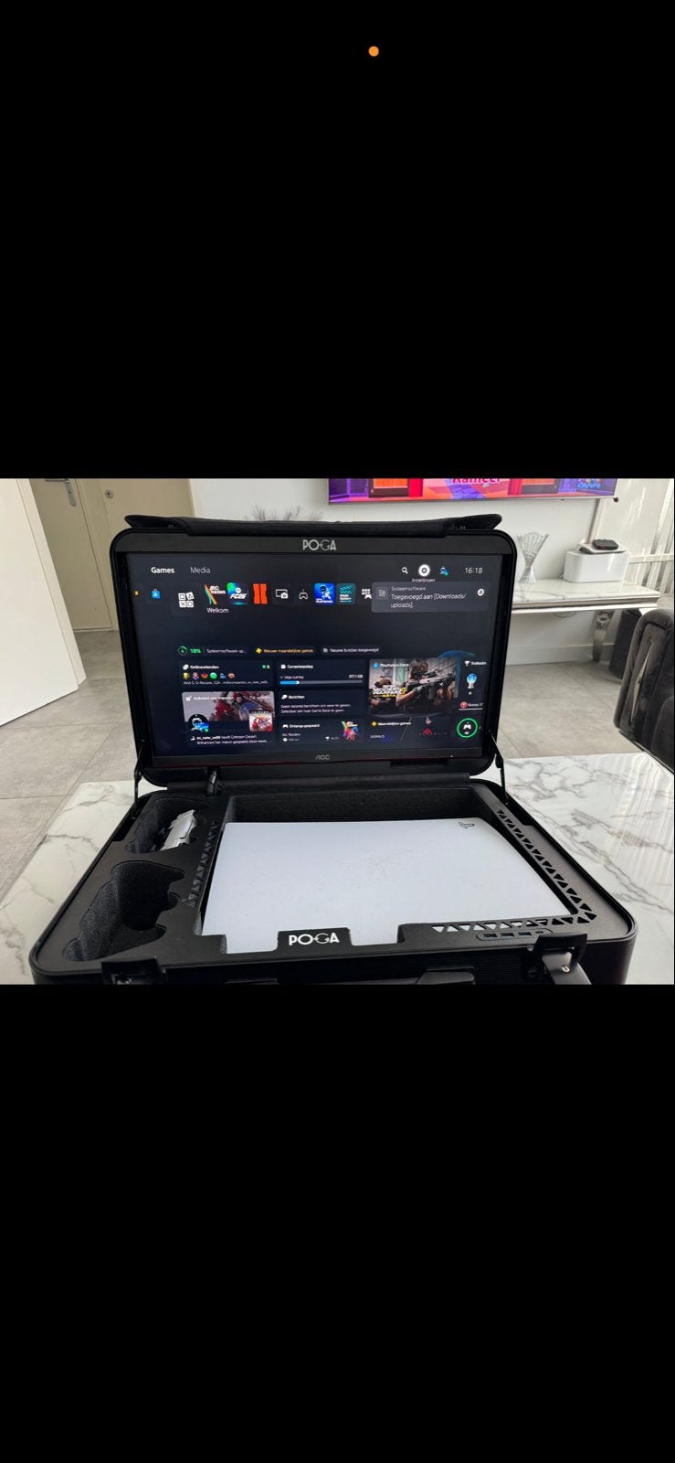 POGA Case met PlayStation 5 en 2 controllers