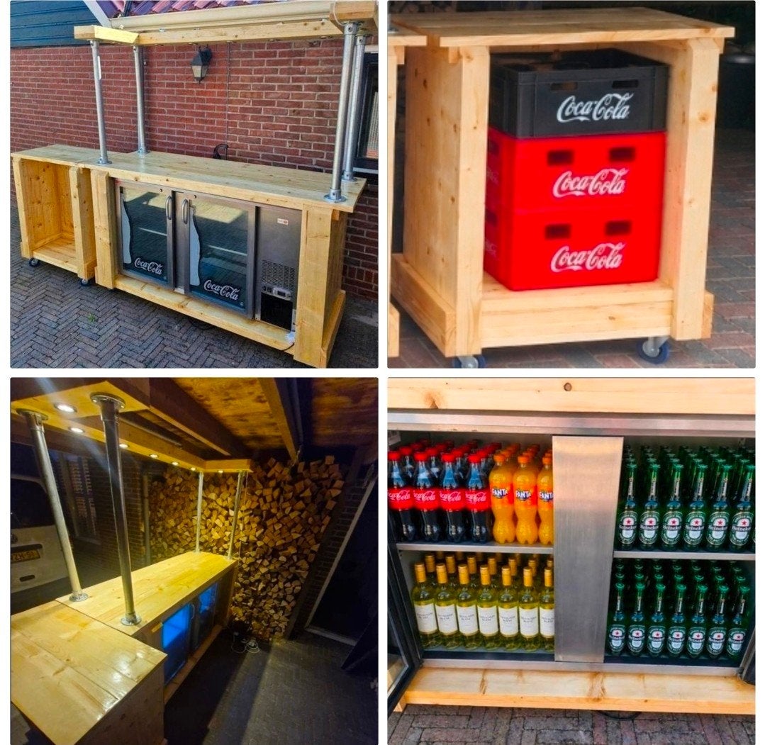 Koeling mobiele bar koelkast hout maatwerk horeca, Ophalen