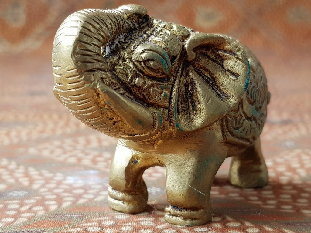 Mooi oud brons beeldje uit India van een olifant 6,8 cm., Antiek en Kunst, Handgemaakt, India, Ophalen of Verzenden, Brons