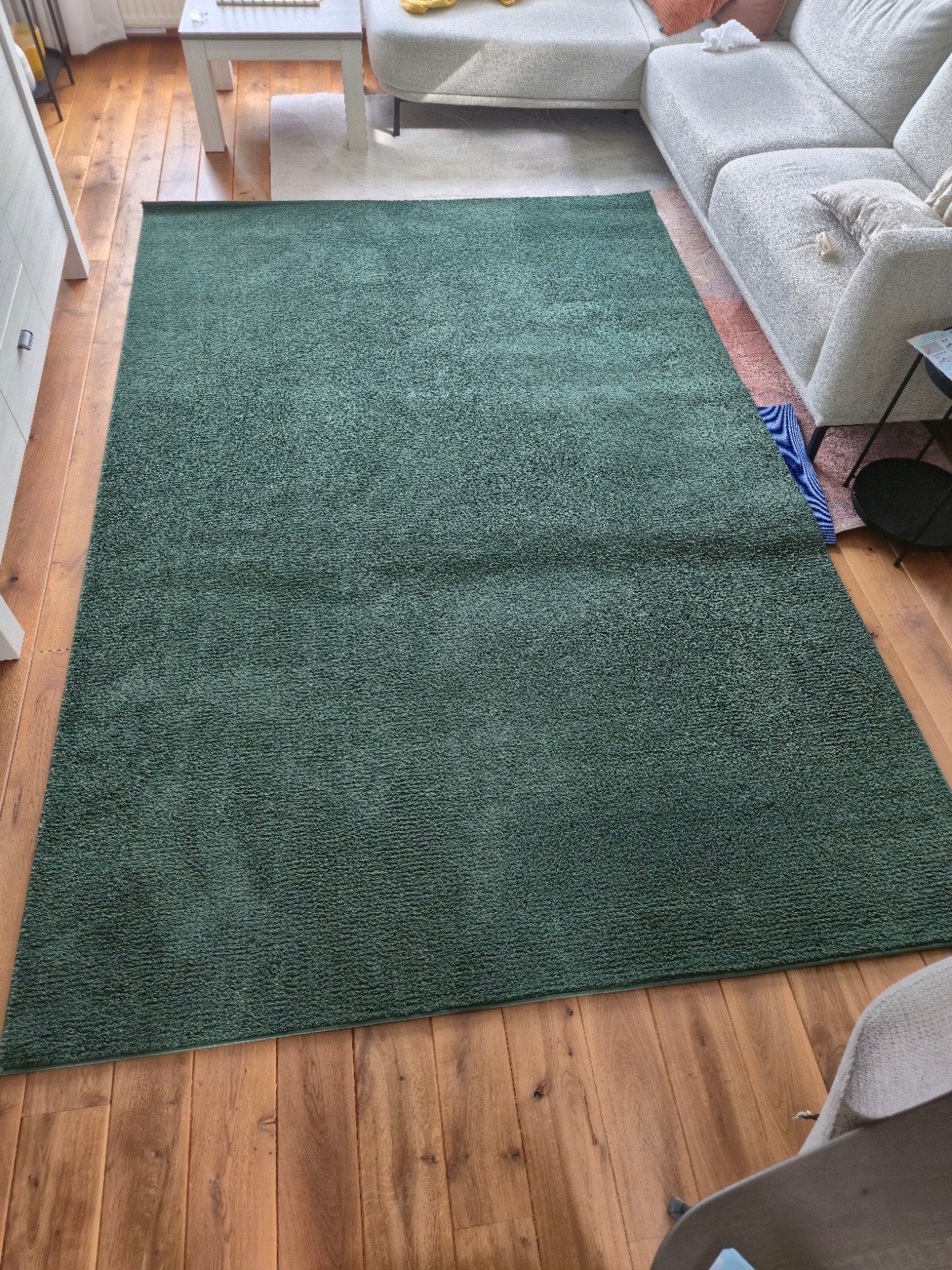 IKEA SPORUP vloerkleed 200x300 cm – Donkergroen, Ophalen of Verzenden, Zo goed als nieuw, Rechthoekig, 200 cm of meer
