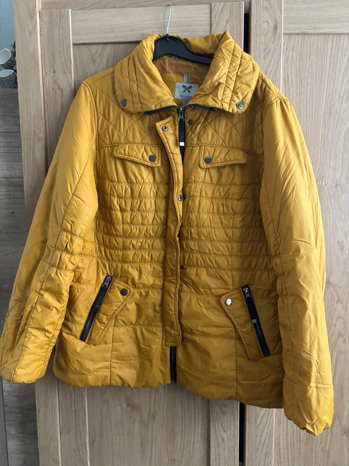 Yessica gewatteerde jas in mosterdgeel, Kleding | Dames, Jassen | Winter, Yessica, Geel, Maat 42/44 (L), Ophalen of Verzenden