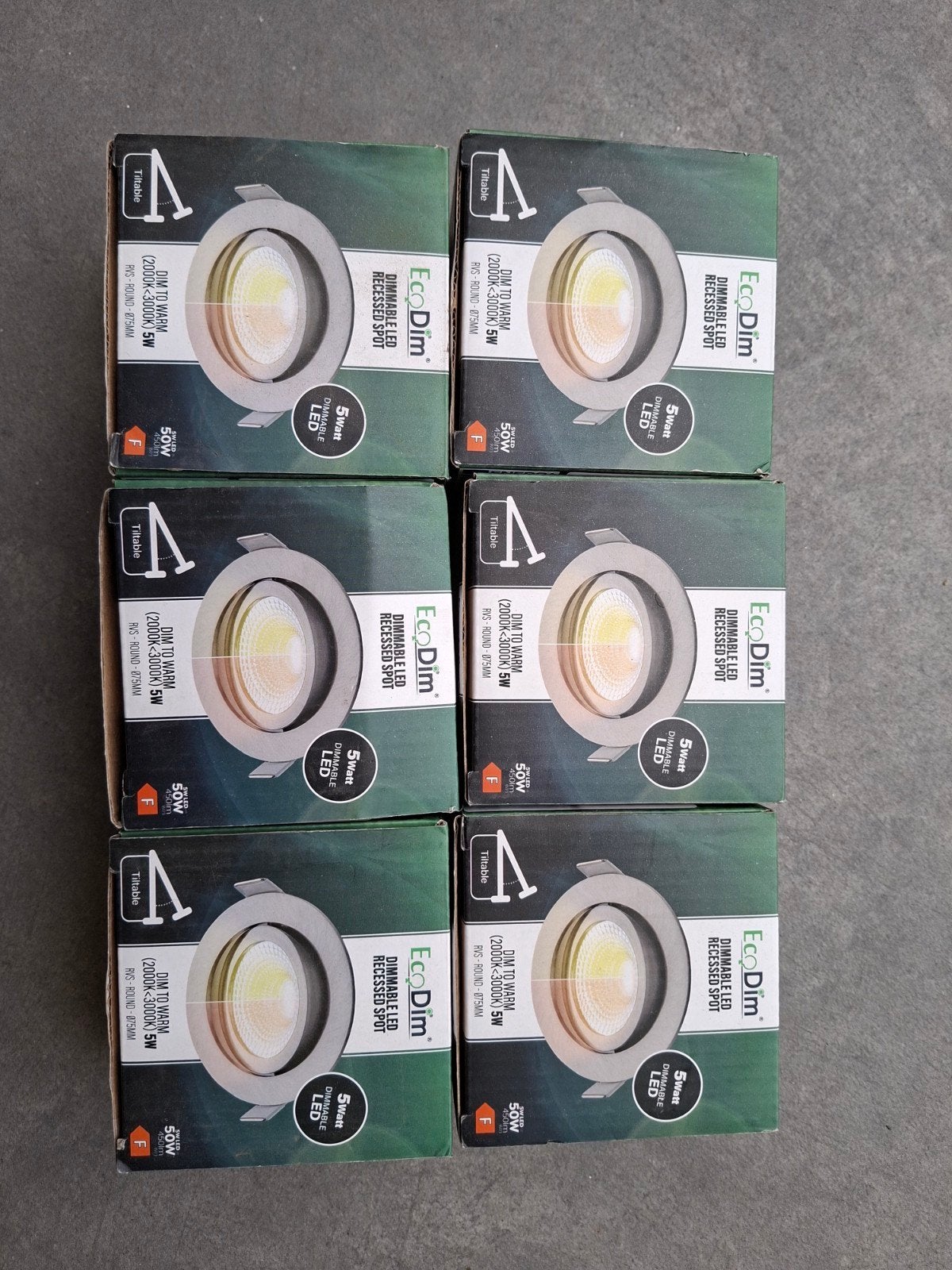 6x EcoDim Dimbare LED Inbouwspots - Warm Wit (2700K-3000K), Overige merken, Nieuw, Overige fittingen, Ophalen of Verzenden