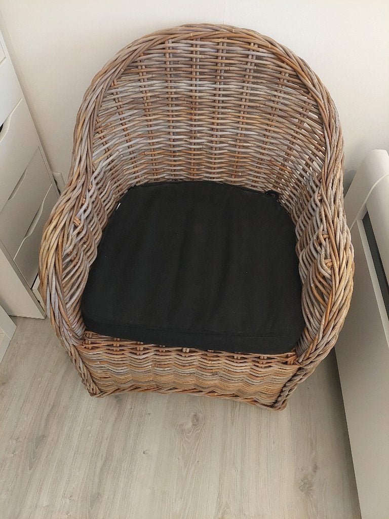 Rieten tuinstoel, Ophalen, Zo goed als nieuw, Rotan