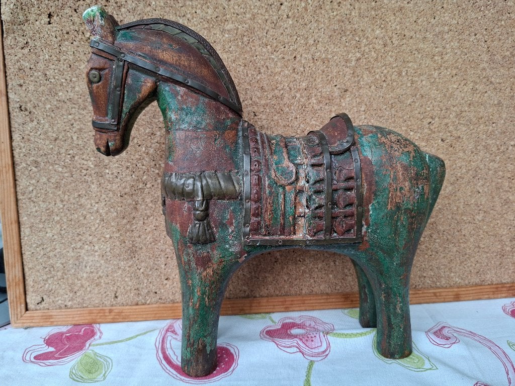 Antieken houten paard, Ophalen, Overige onderwerpen, Handgemaakt, 20 - 50 cm