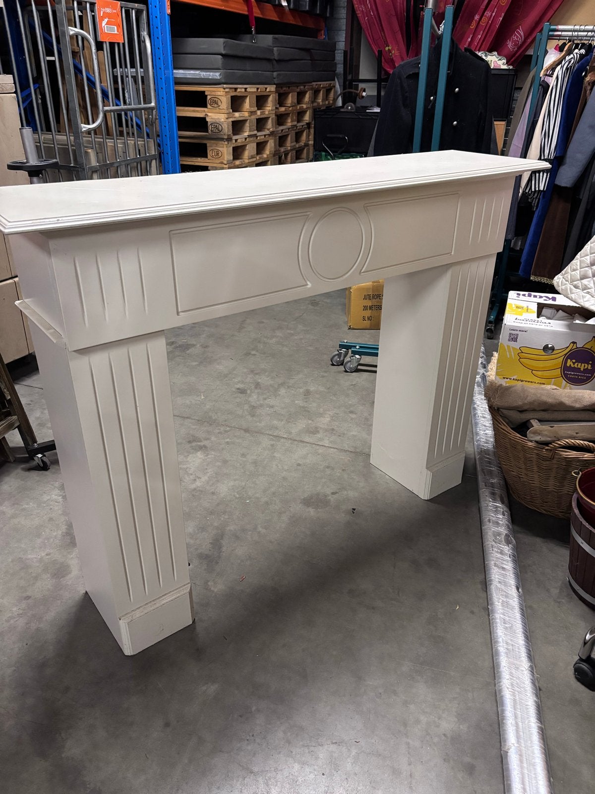 Decoratieve schouwombouw, wit, klassieke stijl, Huis en Inrichting, Ophalen, Gebruikt, Vrijstaande haard, Overige soorten