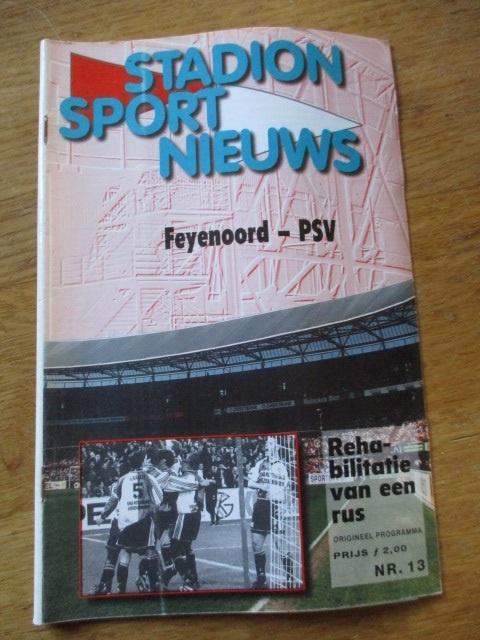 Programmaboekje 13 Feyenoord - PSV 21 februari 1999, Ophalen of Verzenden, Gelezen, Watersport en Hengelsport