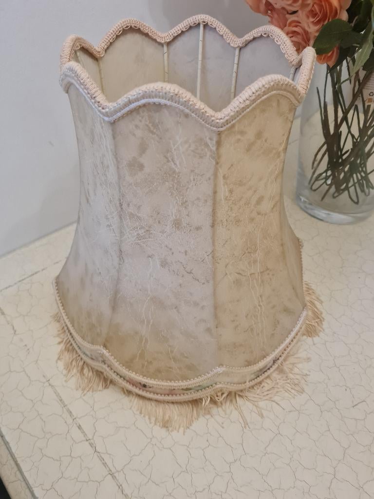 Vintage lampenkap met smalle bloemen rand, Heikant 21 Kaatsheuvel, Overige kleuren, Ophalen of Verzenden, Zo goed als nieuw