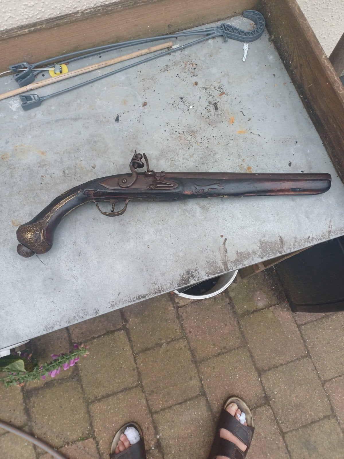 Antiek  vuursteen/ buskruit pistool, Ophalen of Verzenden, Landmacht, Nederland