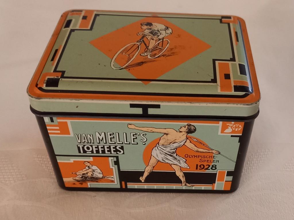 Van Melle Toffees blik, Olympische Spelen 1928, Verzenden, Gebruikt, Overige, Van Nelle