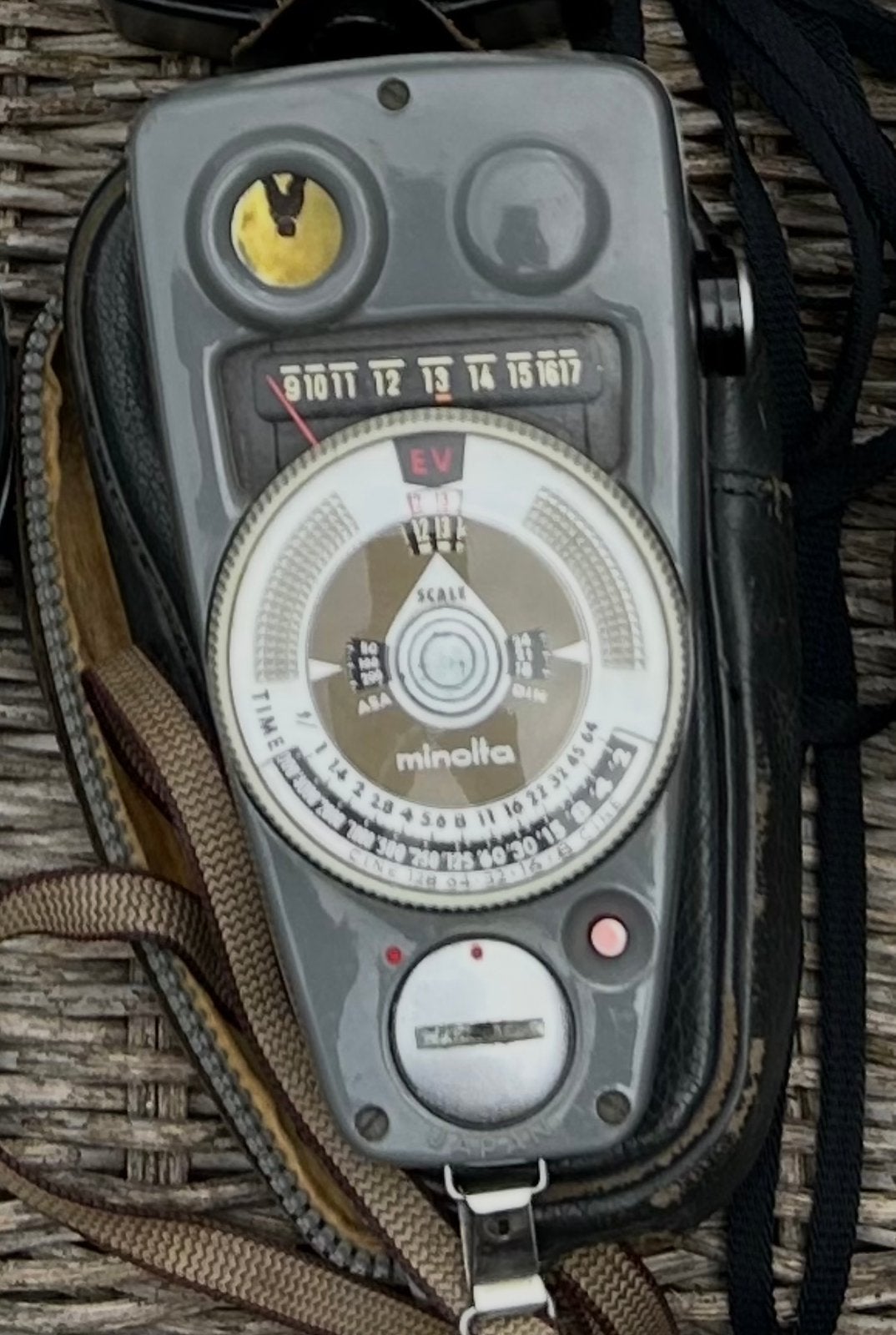 Zeldzame Vintage Minolta View Meter 9 Lichtmeter Incl. Tas, Ophalen of Verzenden, Gebruikt, Spiegelreflex, Minolta