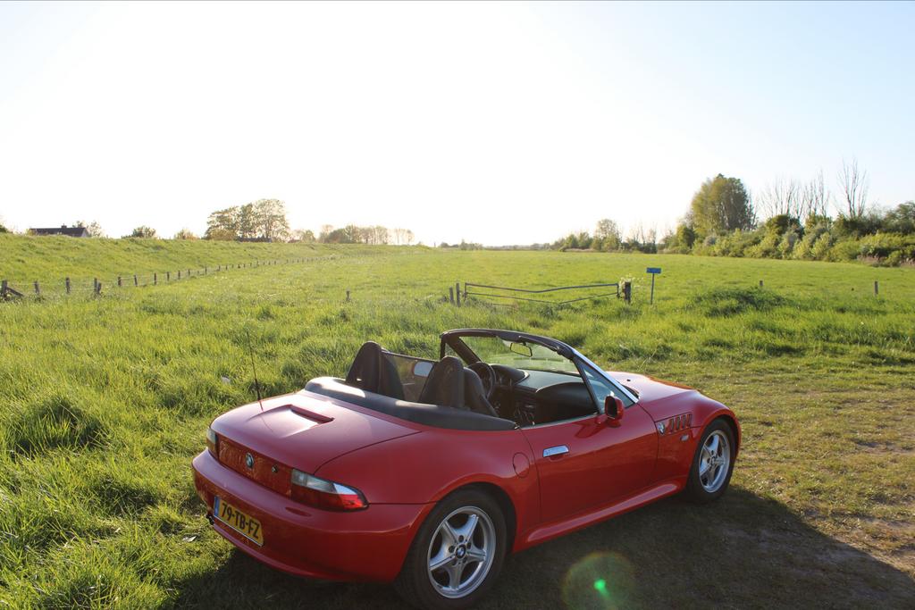 BMW Z3 2.8 cabrio 1998 Rood, Auto's, BMW, Zwart, 192 pk, Cabriolet, Stoelverwarming