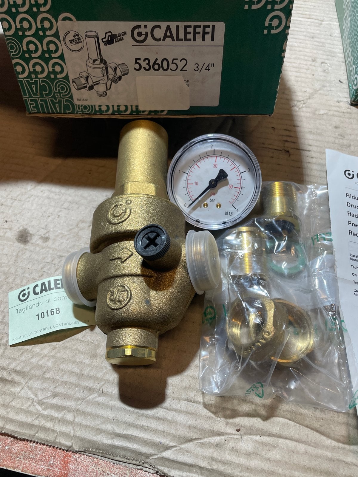 Caleffi 536052 Drukregelaar 3/4" met manometer, Ophalen, Nieuw, Koper, Overige typen