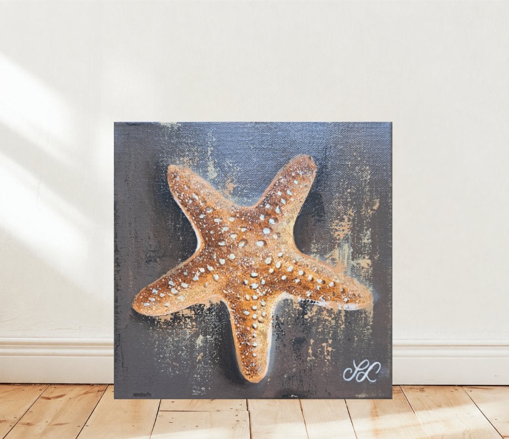Coastal Original Wall Decor. Hand-Painted Canvas. (20x20 cm), Expressionistisch, Gesigneerd, Maritiem / water, Acrylverf