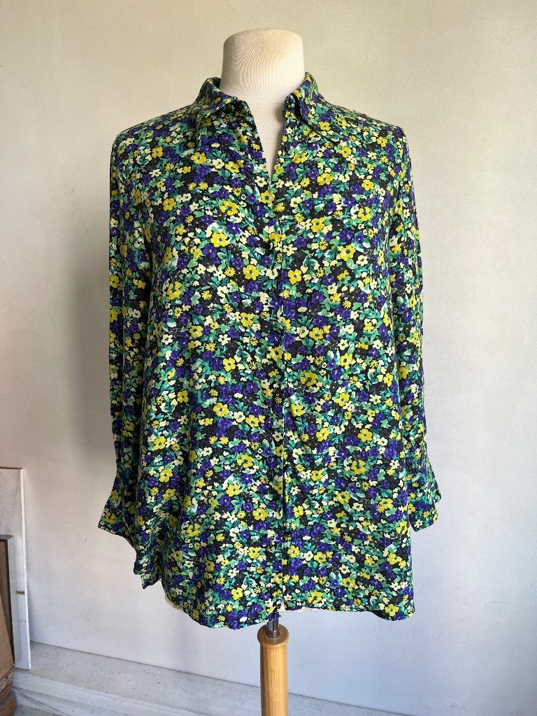zara blouse blauw groen, Zara, Zo goed als nieuw, Maat 34 (XS) of kleiner, Verzenden
