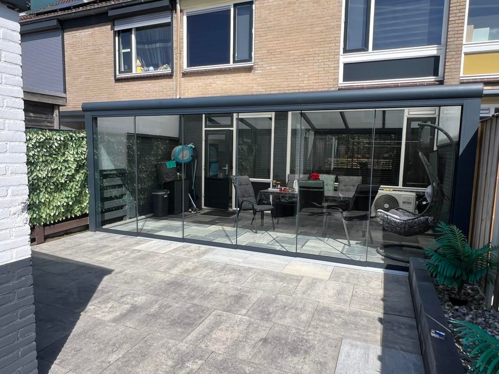 Moderne glazen schuifwand €275 incl. montage – stijl!, Ophalen, Zo goed als nieuw, Veranda