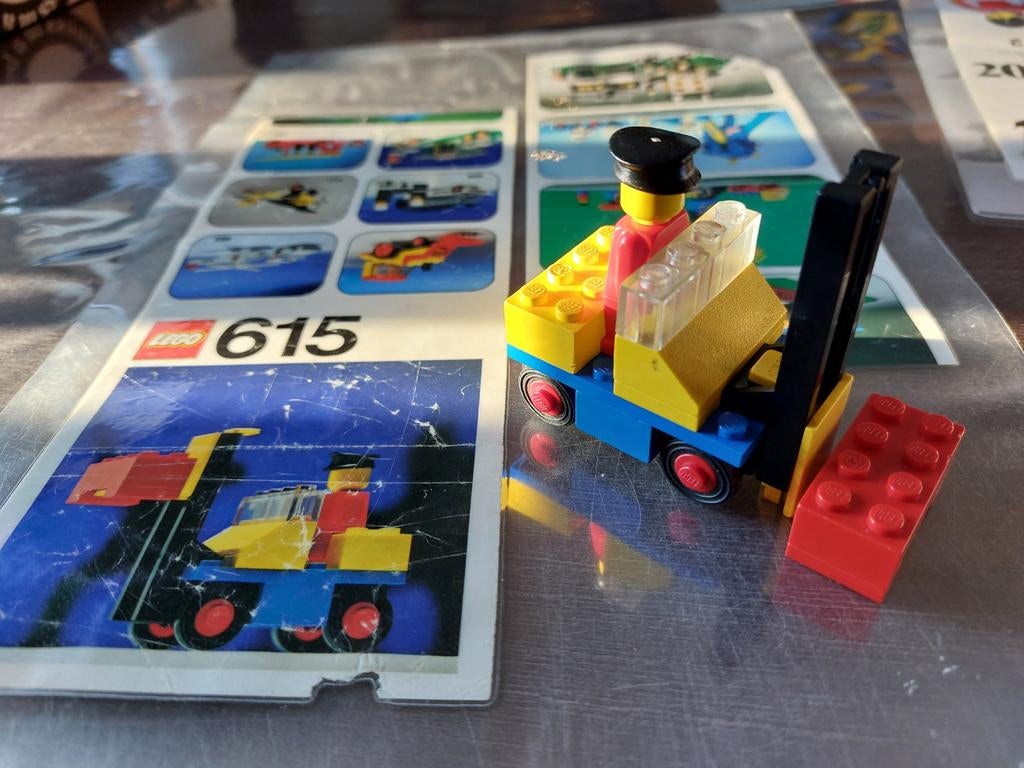 Lego 615 Vintage Heftruck, compleet met bouwinstructie, Ophalen of Verzenden