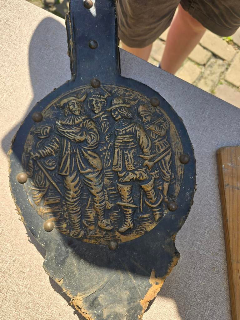 Antieke blaasbalg met messing afbeelding, Ophalen of Verzenden