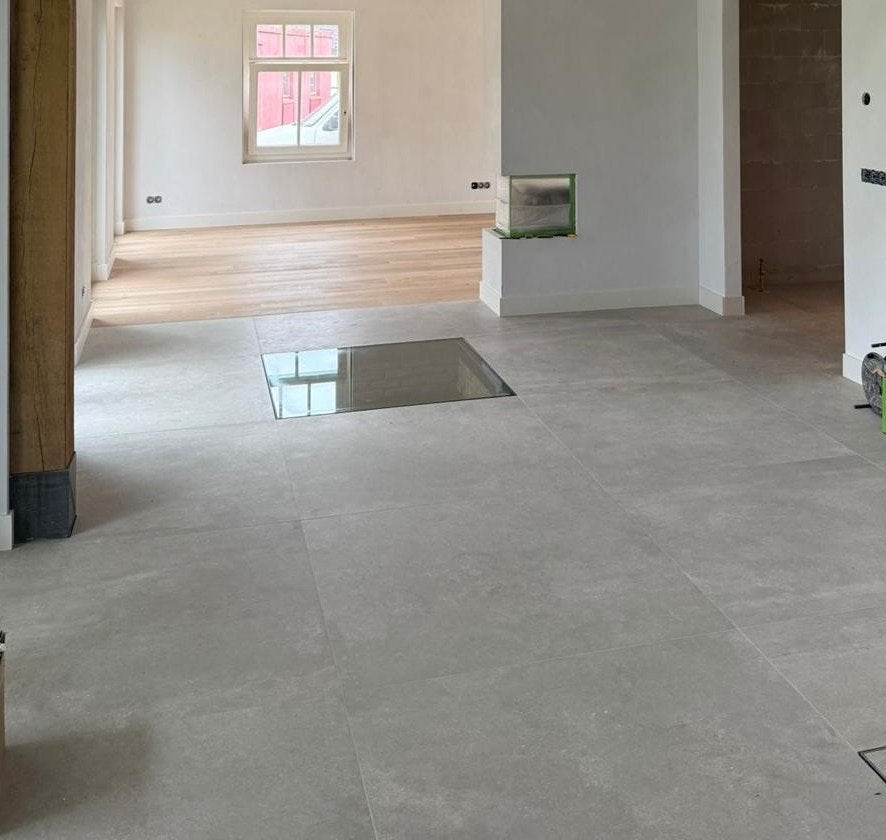 Tegels NIEUW 120x120 cm circa 89 m2 - Piemme Bits Pearl Grey, Ophalen, 60 cm of meer, Nieuw, 10 m² of meer