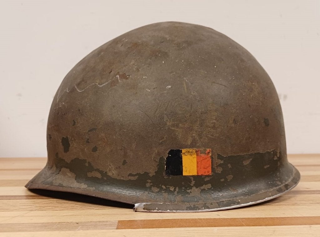 Vintage Belgische pantser- helm - WOII Stijl, Verzamelen, Ophalen of Verzenden, Landmacht, Overige gebieden, Helm of Baret