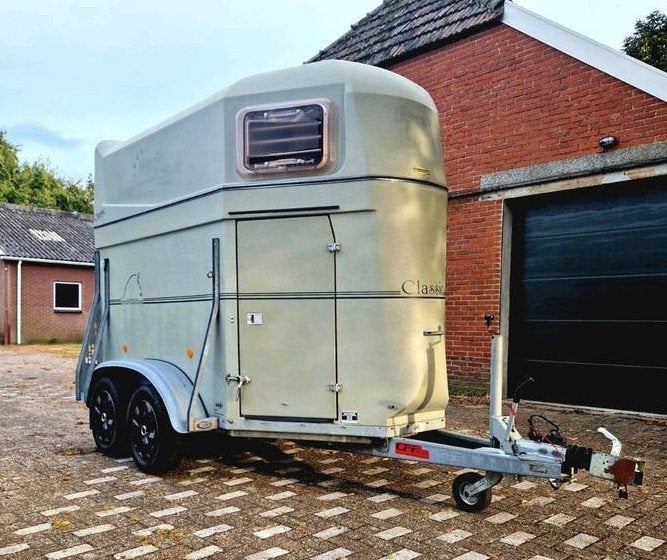 Bockmann Aluminium bodem 2-paards paardentrailer Bovag, Ophalen, Gebruikt, Polyester, 2-paards trailer