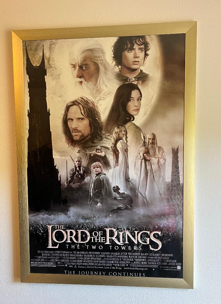 Filmposter in lijst Lord of the Rings: The Two Towers, Ophalen, Zo goed als nieuw, Boek of Poster