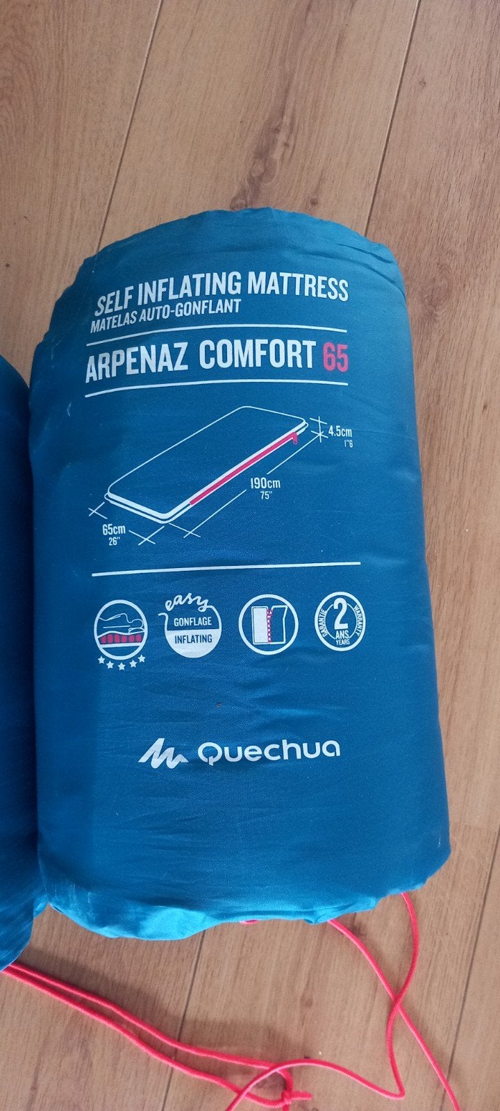 Quechua Arpenaz Comfort 65 Zelfopblaasbaar Slaapmatje, Ophalen, Gebruikt, 1-persoons