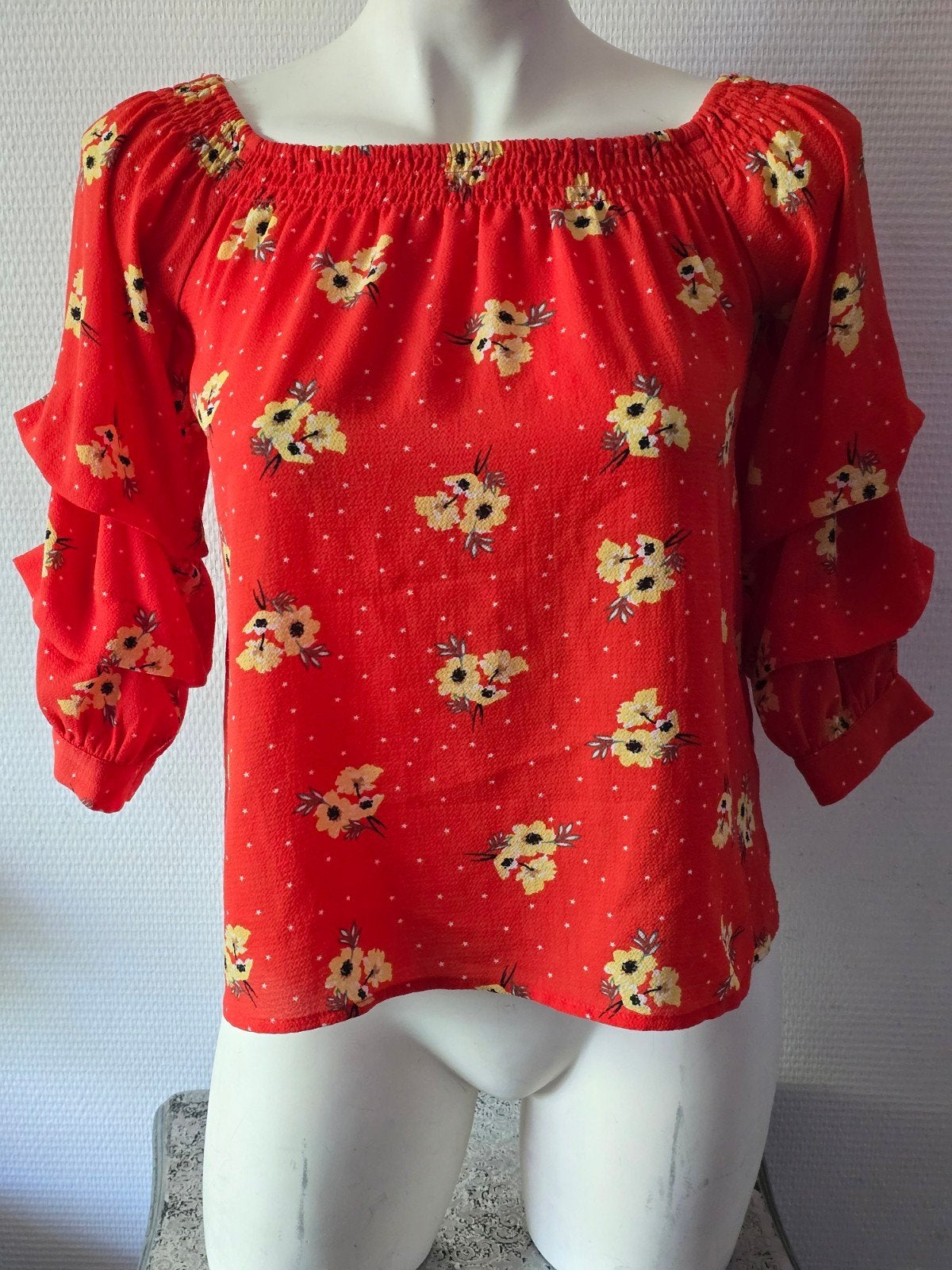 Primark oranje bloemenprint tuniek maat 36, Primark, Oranje, Ophalen of Verzenden, Zo goed als nieuw