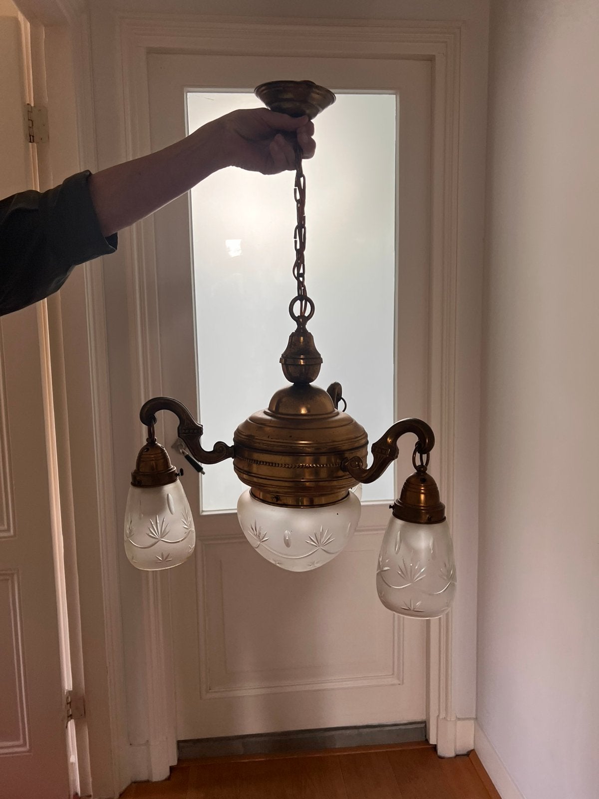 Vintage koperen lamp, Ophalen