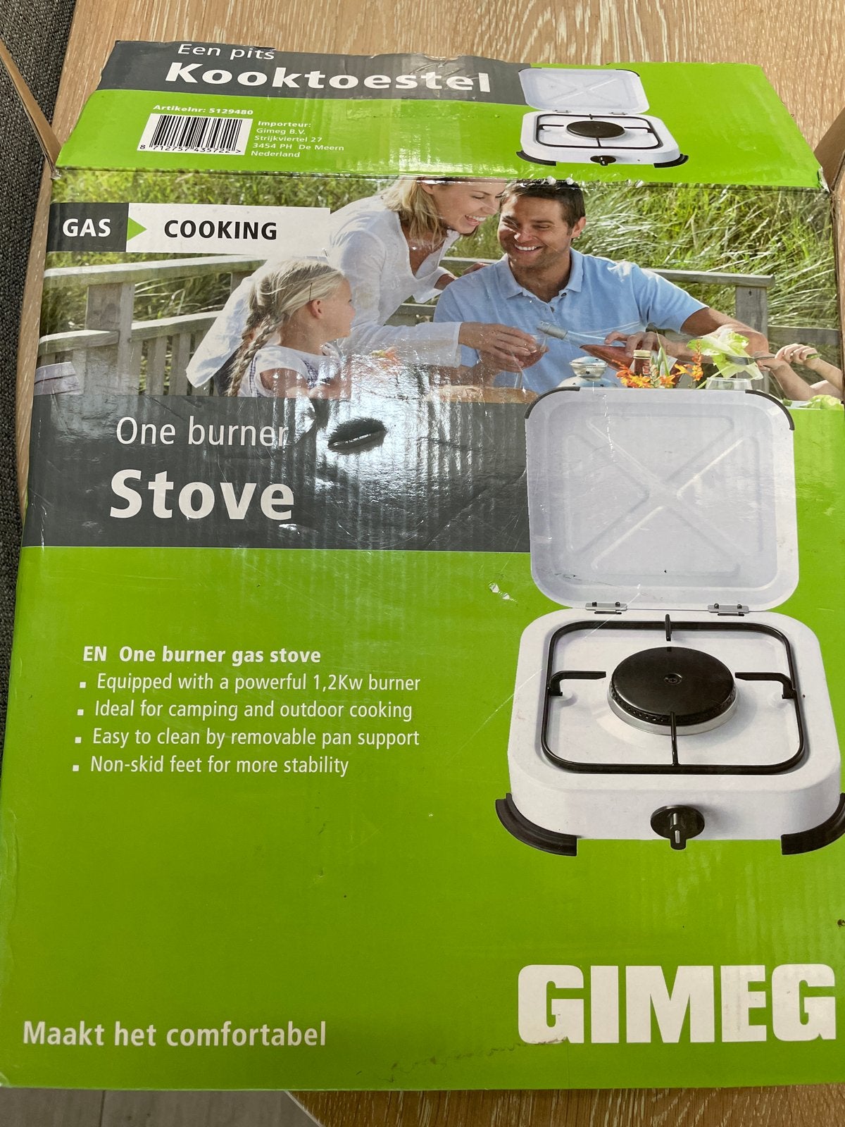 Gimeg 1-pits gas kooktoestel - Ideaal voor camping, Ophalen of Verzenden, Nieuw