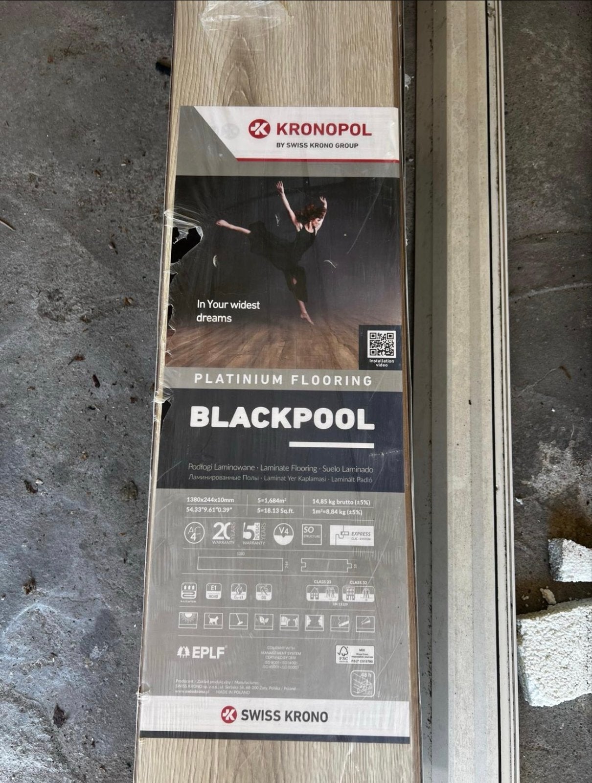 18m2 Kronopol Platinium Flooring Blackpool Laminaat, Ophalen, 50 tot 150 cm, Nieuw, Minder dan 5 m²