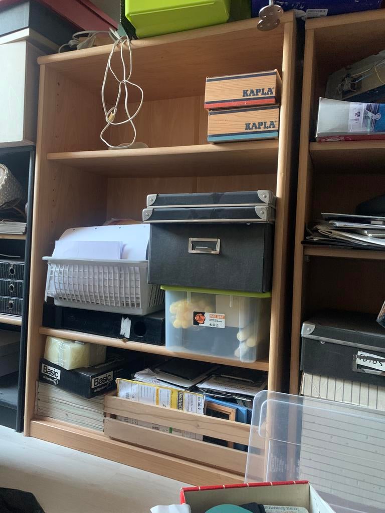 4 beuken boekenkasten, Ophalen, Gebruikt