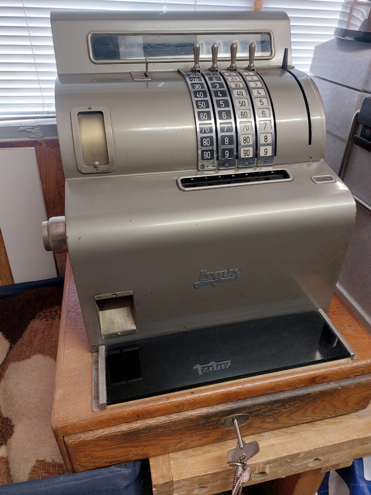 Vintage Isgus Kassa - Antieke Geldlade met Mechanisme, Ophalen