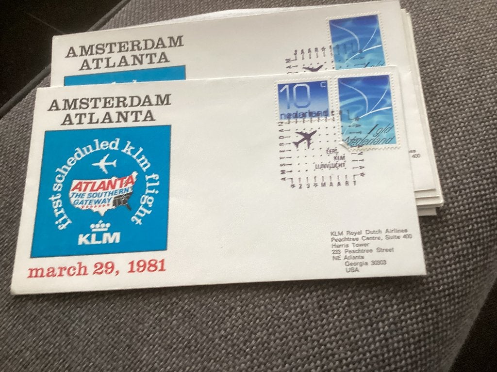 No2589 KLM Amsterdam Atlanta 29-3-1981 klein formaat, Ophalen, Onbeschreven, Nederland