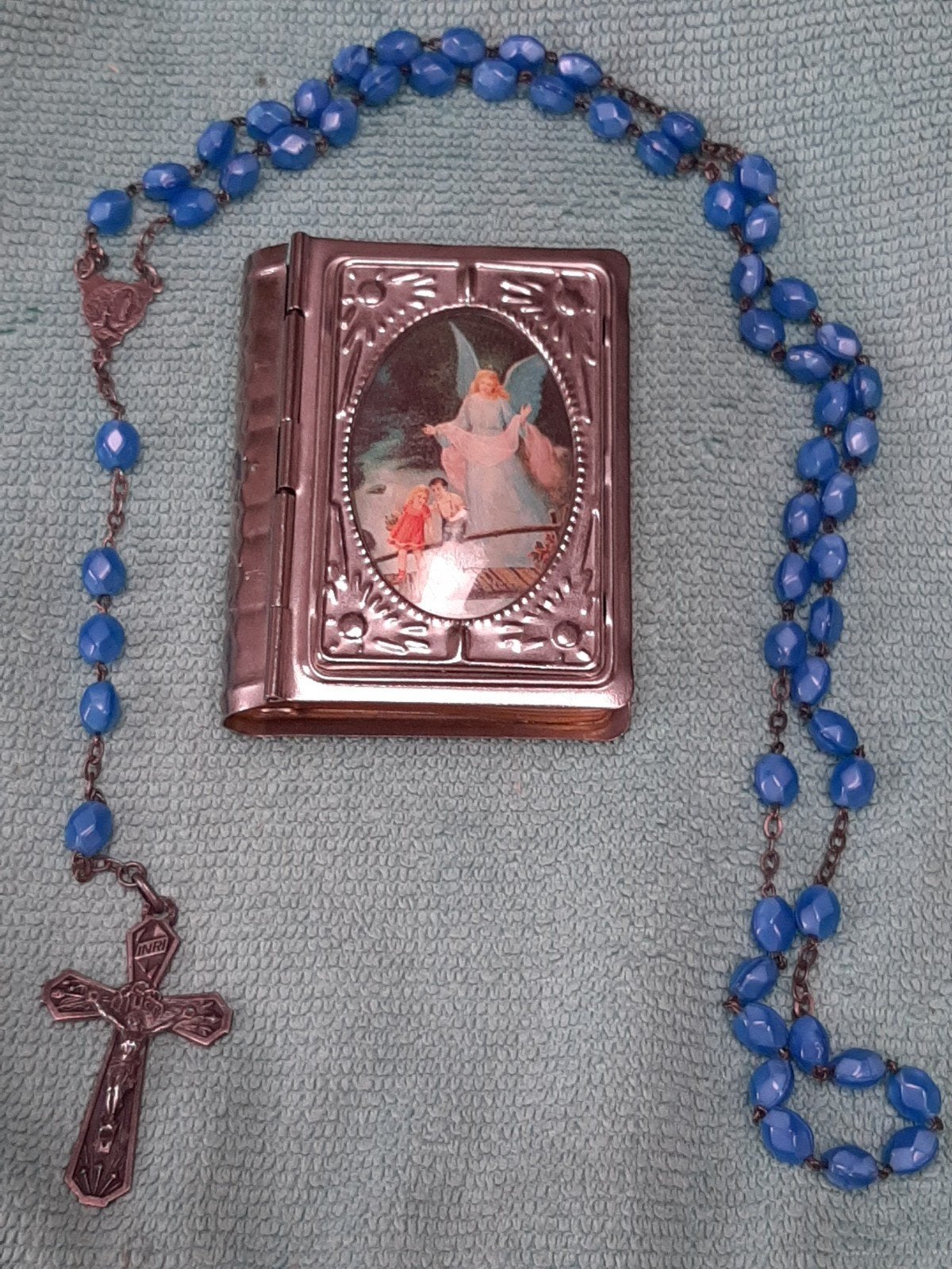 Vintage Rozenkrans met Doosje - Souvenir de Lourdes, Antiek en Kunst, Ophalen of Verzenden