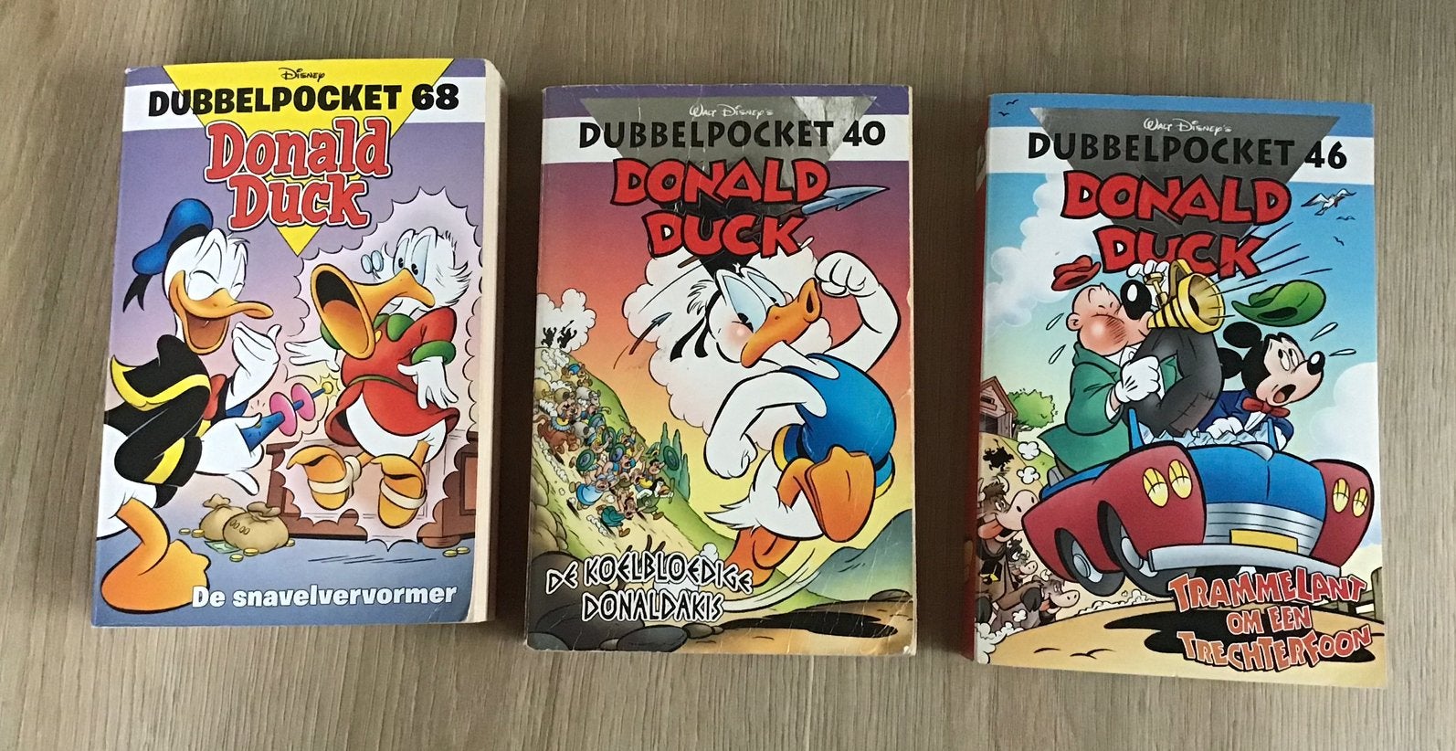3 Donald Duck Dubbelpockets nr 40, 46 en 68, Meerdere stripboeken, Ophalen of Verzenden, Zo goed als nieuw, Donald Duck