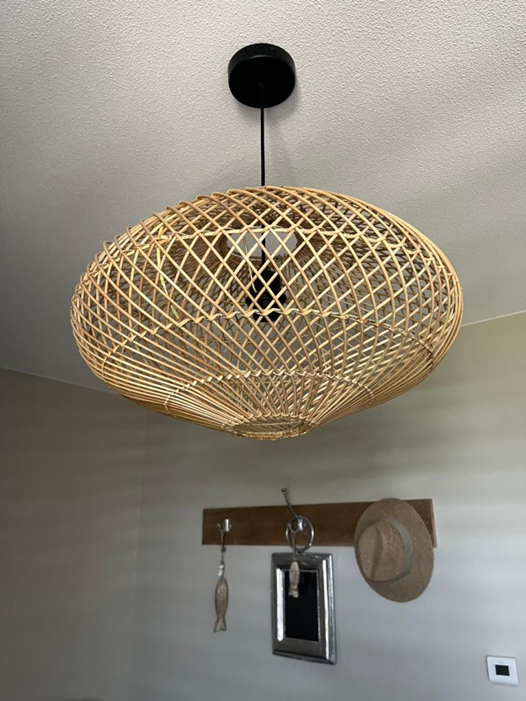 Leuke rotanlamp, Ophalen of Verzenden, Zo goed als nieuw