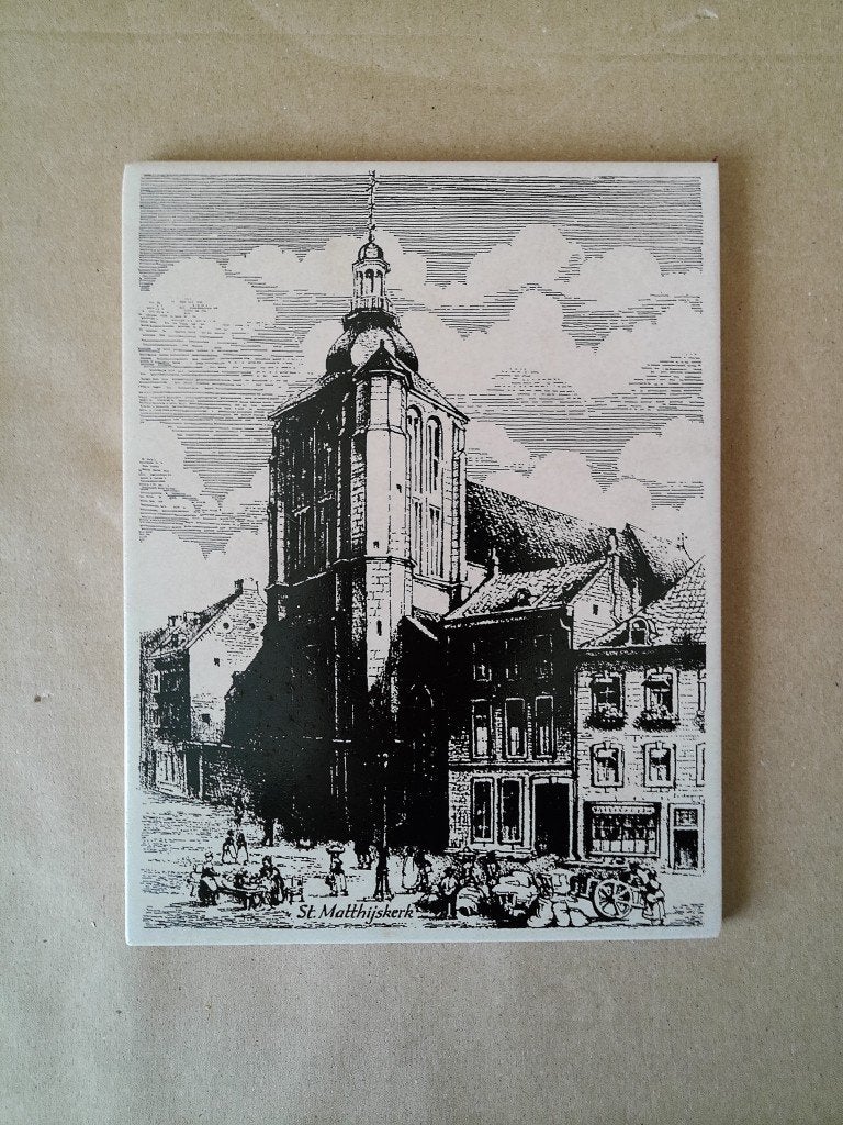 Vintage Sphinx tegel St. Matthijskerk St. Matthiaskerk 15x20, Ophalen of Verzenden
