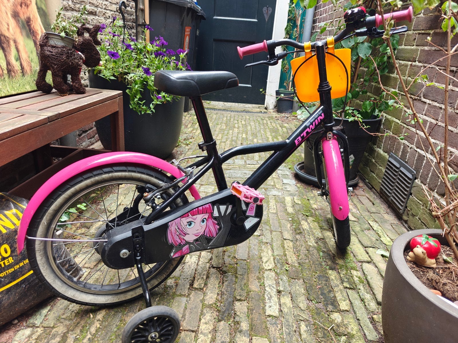 Meisjesfiets 16 inch met zijwieltjes - B'Twin, Ophalen