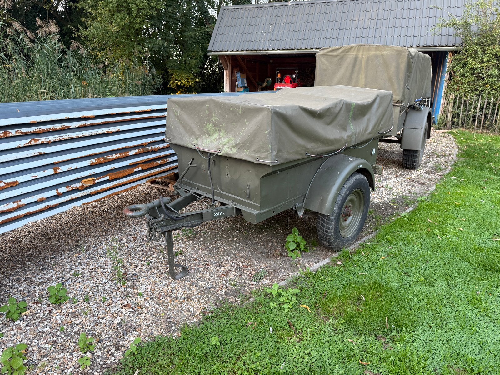 Militaire aanhanger 1/4” ton, Doe-het-zelf en Verbouw, 100 liter of meer, Ophalen of Verzenden, Gebruikt, Transportkar