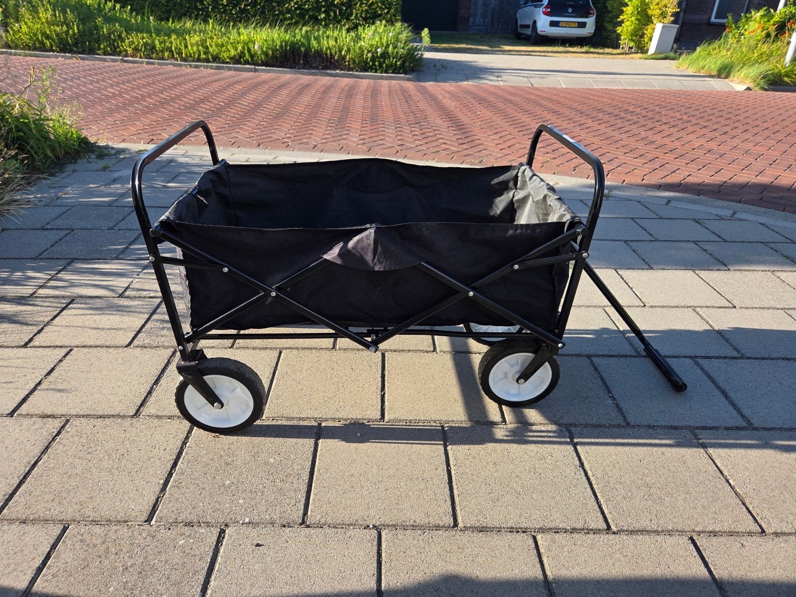 Opvouwbare bolderkar, Ophalen, Opvouwbaar, Gebruikt
