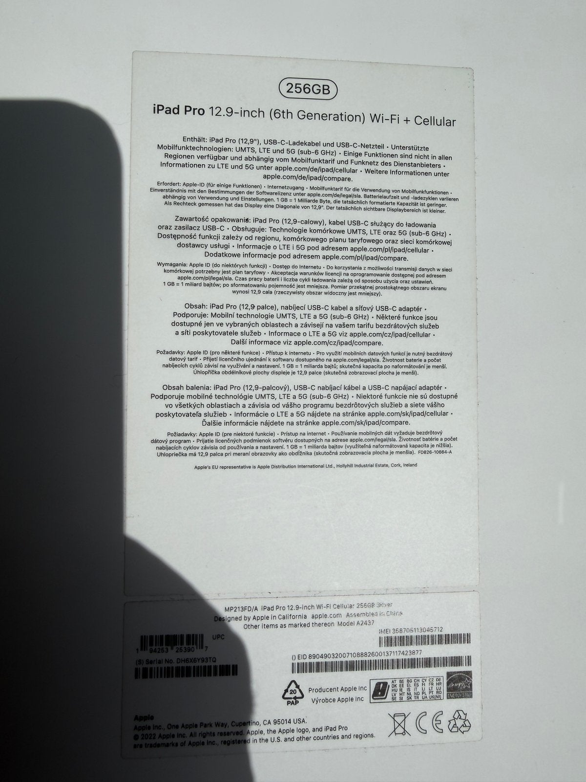 Apple iPad Pro 12.9-inch (6e generatie) Wi-Fi +5G 256GB, Computers en Software, Apple iPads, 12 inch, Ophalen of Verzenden, Zo goed als nieuw