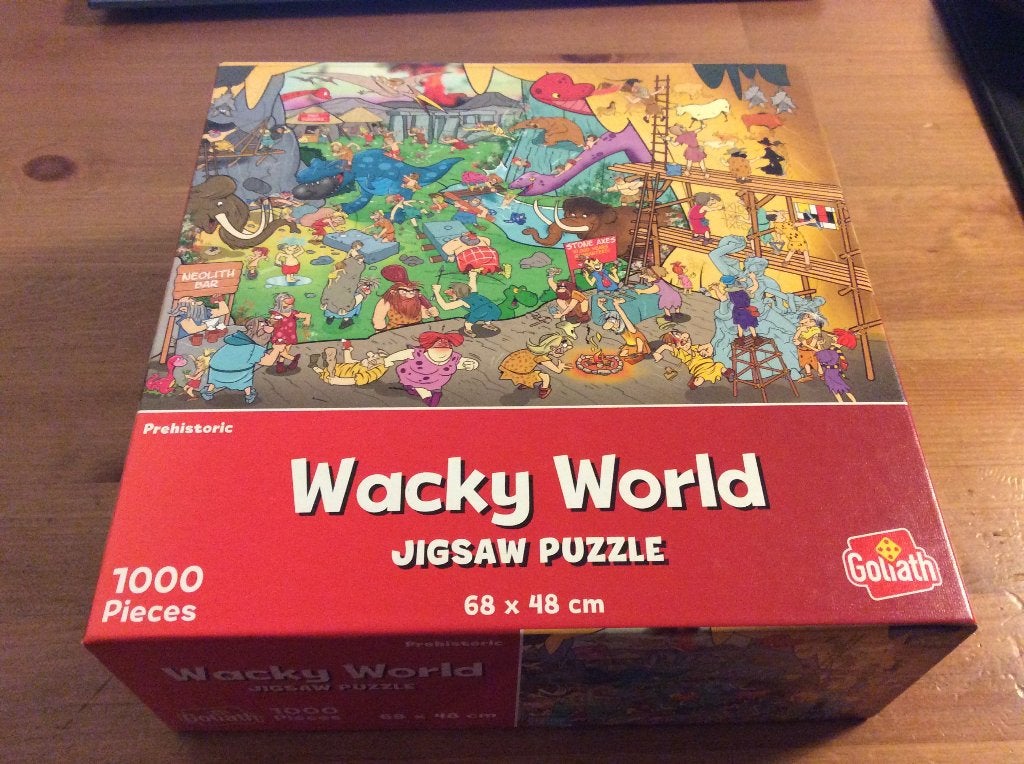 Goliath legpuzzel Wacky World "Prehistoric" 1000 stukjes, Ophalen of Verzenden, 500 t/m 1500 stukjes, Gebruikt, Legpuzzel
