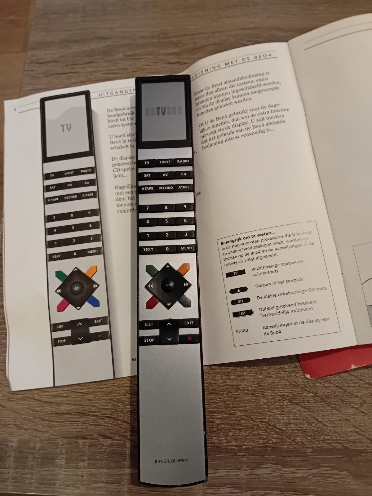 Bang&Olufsen Afstandsbediening Beo4 met boekje, Ophalen of Verzenden, Nieuw, 61 toetsen, Korg