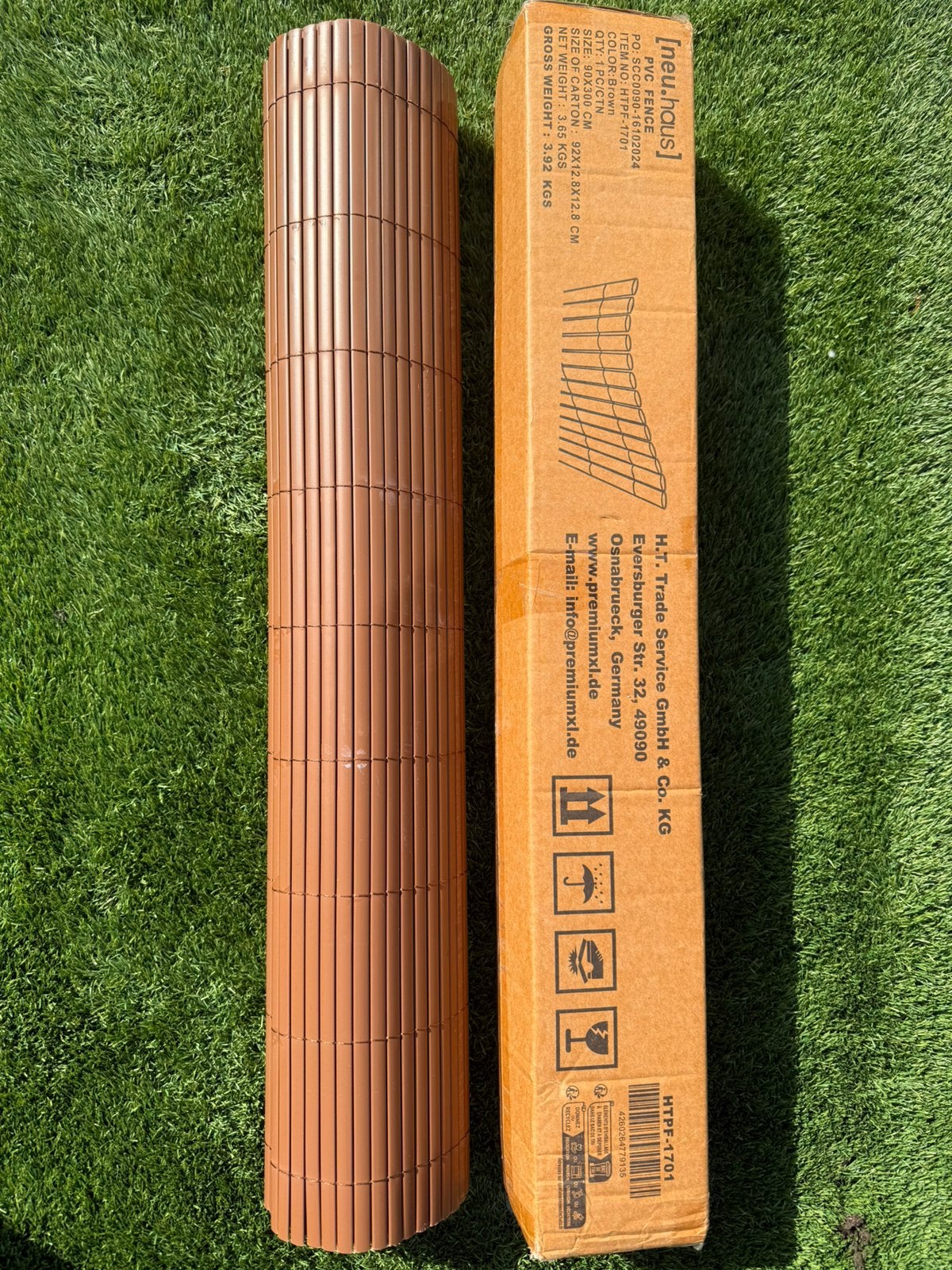 PVC Balkon- & tuinafscheiding bruin 2 stuks, Tuin en Terras, Ophalen, Zo goed als nieuw, Kunststof, 200 cm of meer