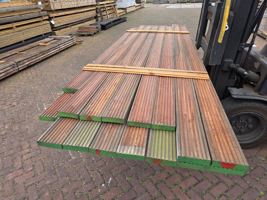 Hardhouten profielplanken Vlonderplanken 36x140 mm  nr: HP33, Ophalen, Nieuw, Hout