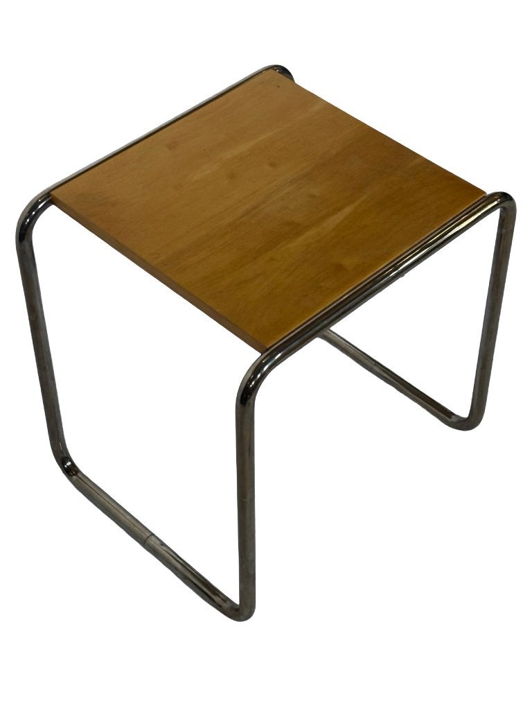 Vintage B9 bijzettafel/kruk van Marcel Breuer, Tecta, design, Vintage Design, Minder dan 55 cm, Gebruikt, Rond
