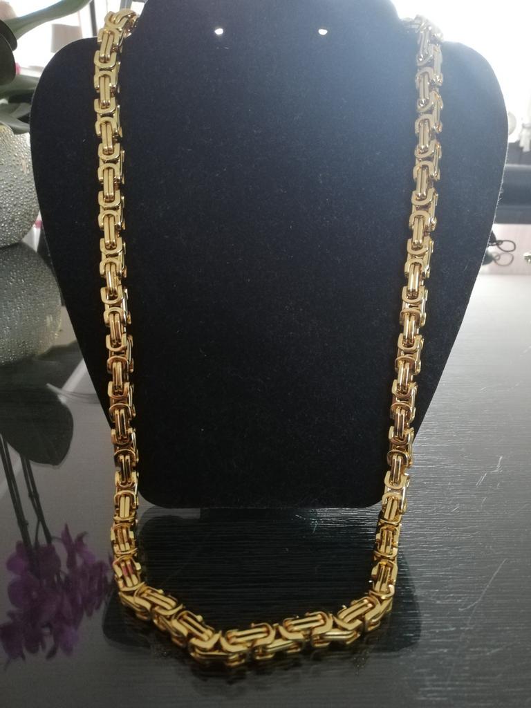 18k goud plated koningsketting 70 cm, Sieraden, Tassen en Uiterlijk, Kettingen, Ophalen of Verzenden, Nieuw, Goud, Goud